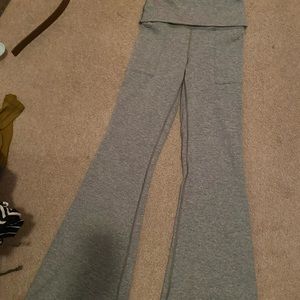 Aerie Hugger Fold Over Flare High Rise Leggings
